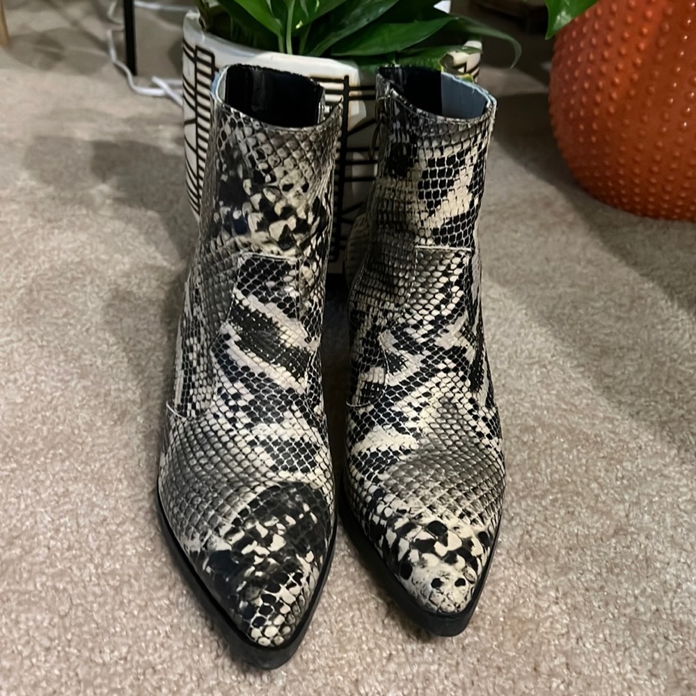 Snake skin booties